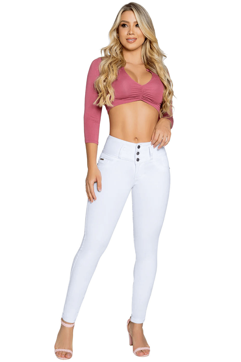 Ily Clothing Jeans White Push Up Jean